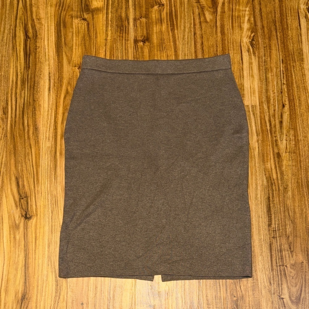 J Jill womens medium 10 12 skirt Brown tan pull on sweater knit knee midi pencil
